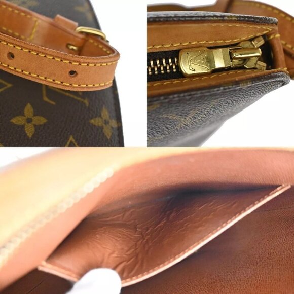 Auth LOUIS VUITTON Logo Drouot Shoulder Bag Monogram Leather Brown - Picture 12 of 16